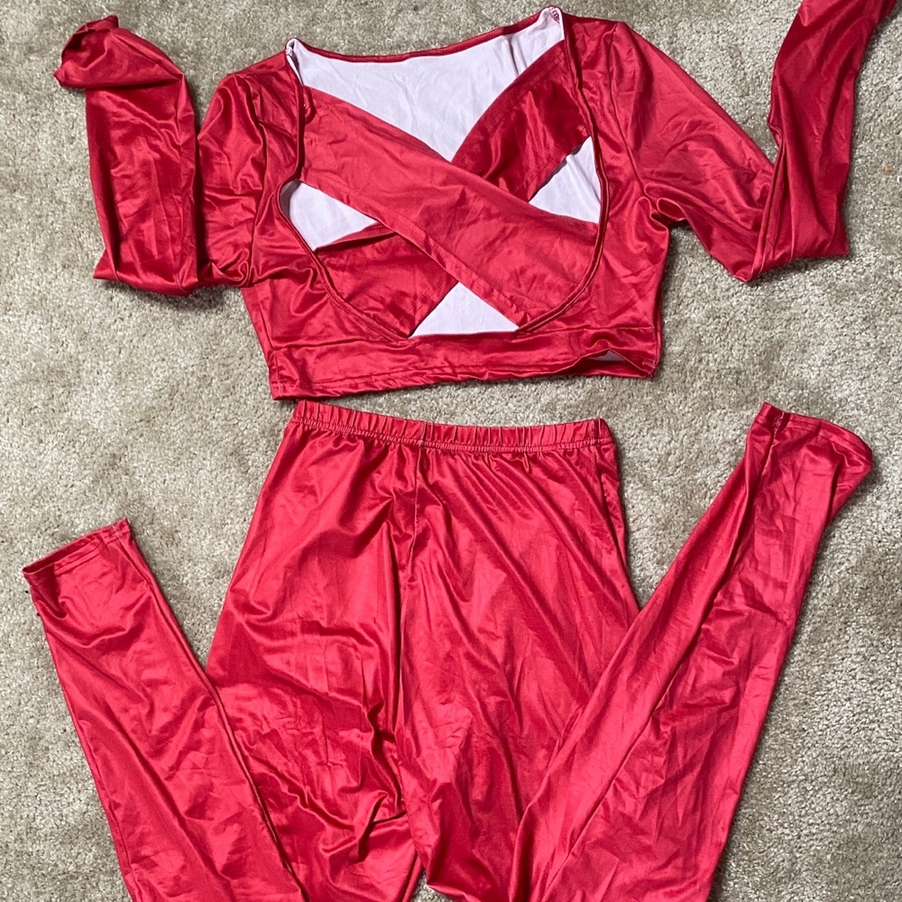 Red Two Piece Legging Set